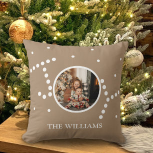 Custom Photo natural brown Christmas Holiday  Cushion