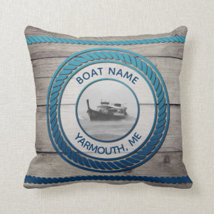 Custom Photo Nautical Boating Anchor Throw Pillow