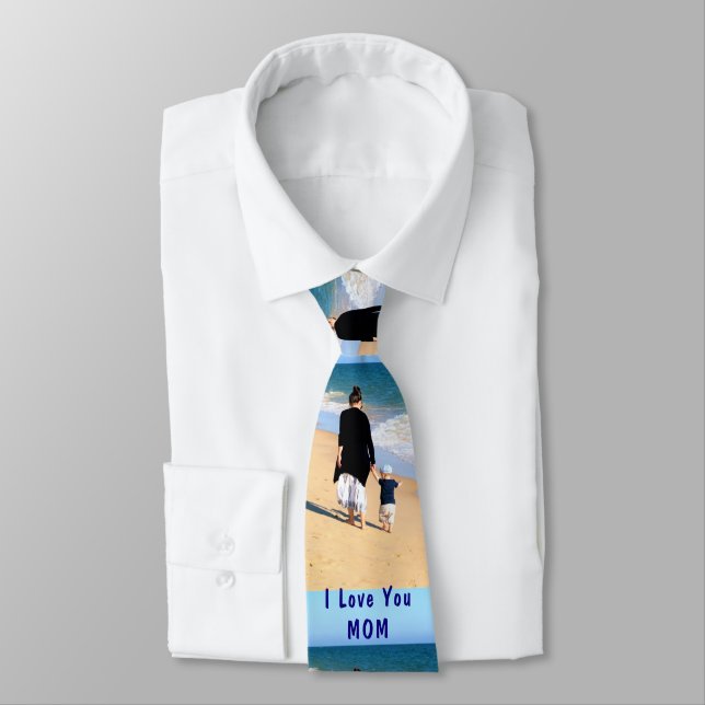 Custom Photo Neck Tie Gift Your Mum Love Photos (Tied)