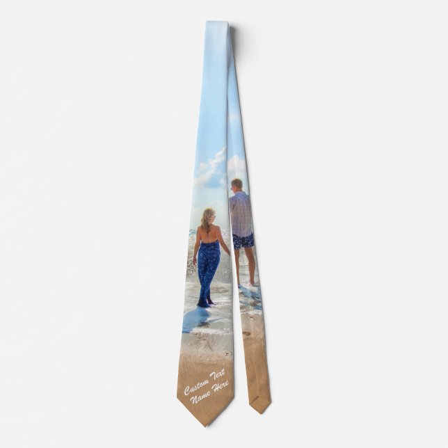 Custom Photo Neck Tie Gift Your Photos and Text (Front)