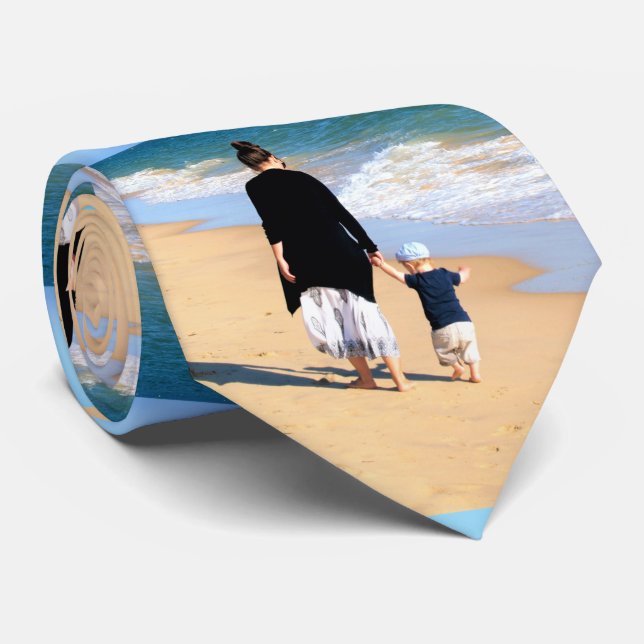 Custom Photo Neck Tie Your Design Best Mum Ever  (Rolled)