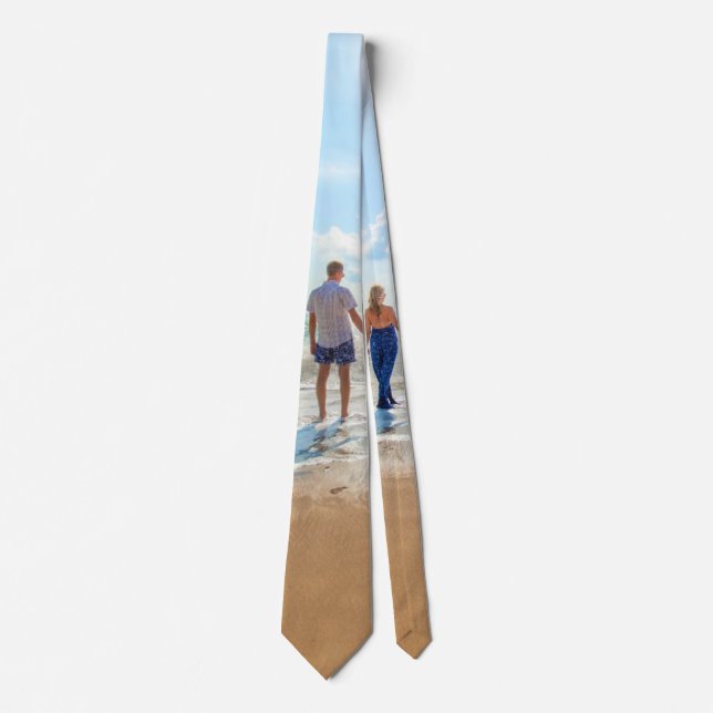 Custom Photo Neck Tie Your Own Design Couple Gift (Front)