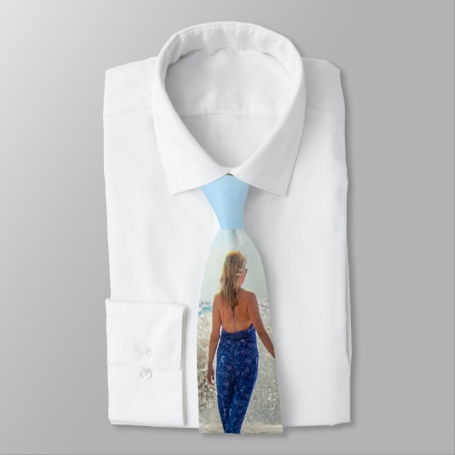Custom Photo Neck Tie - Your Own Design - Family  (Tied)