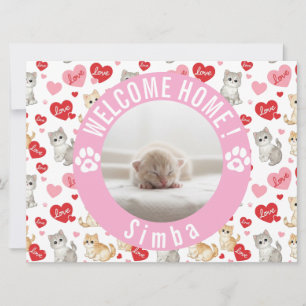 Custom Photo New Little Love Kitten Arrival  Card