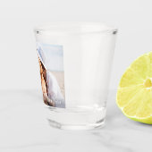 Custom Photo Newlywed Name Date Wedding Shot Glass (Right)