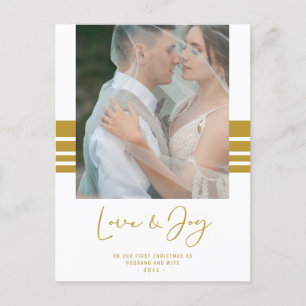 Custom Photo Newlyweds First Christmas Postcard