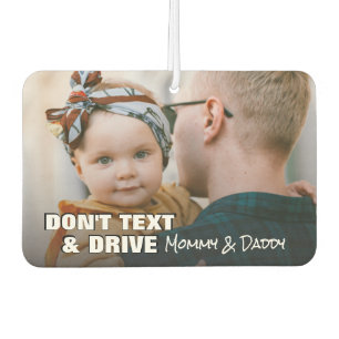 Custom Photo NoTexting Quote Oblong Car Air Freshener
