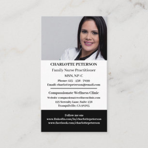 Custom Photo Nurse Practitioner  Business Card