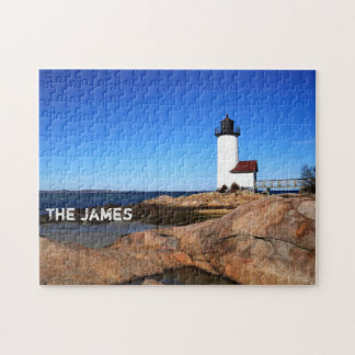 Custom Photo Ocean Beach Lighthouse Jigsaw Puzzle