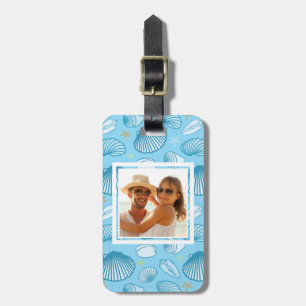 Custom Photo Ocean Blue Pattern Luggage Tag