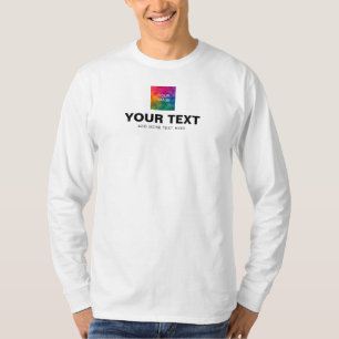 Custom Photo Or Logo Add Text Name Mens Modern T-Shirt