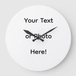 Custom Photo or Text Large Clock