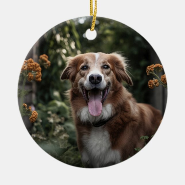 Custom Photo Ornament Paw Prints and Hearts Frame (Front)