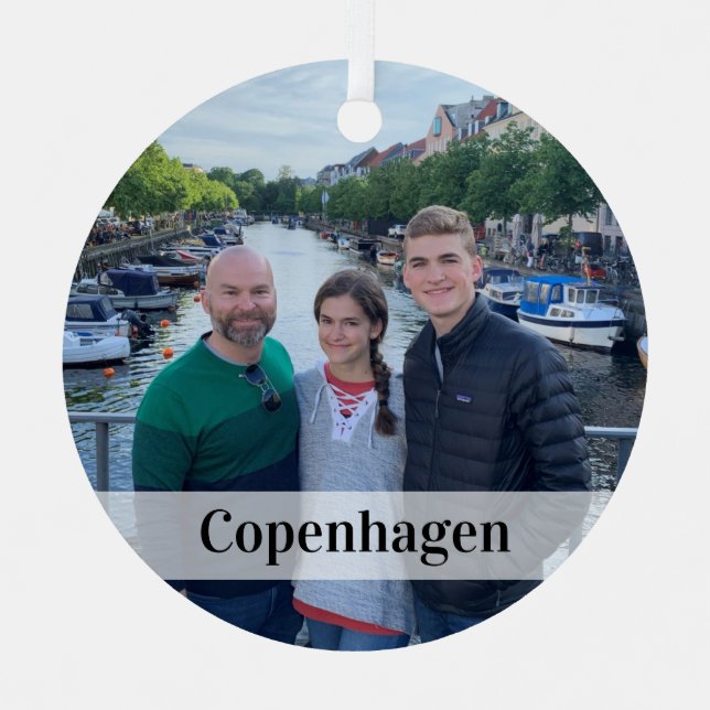 Custom photo ornament - travel keepsake gift (Front)