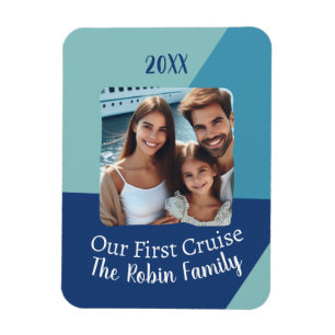 Custom Photo Our First Cruise Souvenir Magnet