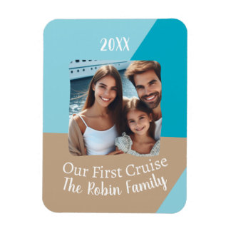 Custom Photo Our First Cruise Souvenir Magnet