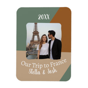 Custom Photo Our Trip to France Souvenir Magnet