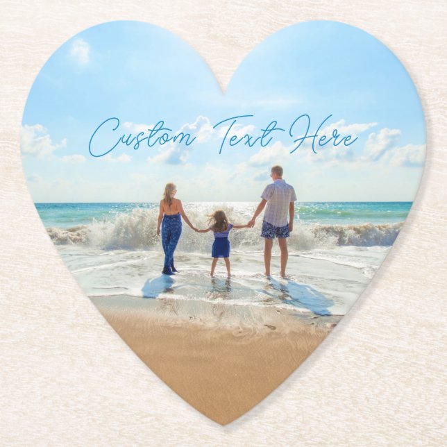 Custom Photo Paper Coaster Your Photos and Text (Front)