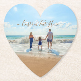 Custom Photo Paper Coaster Your Photos and Text