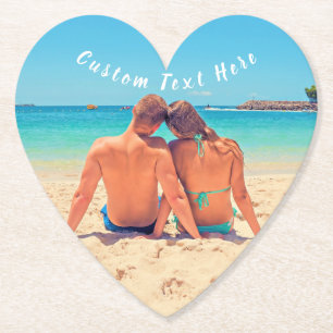 Custom Photo Paper Coasters Add Your Text Name