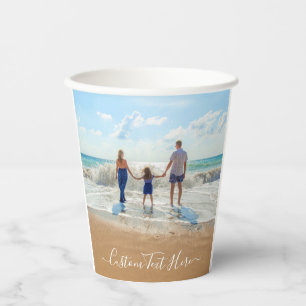Custom Photo Paper Cups with Text Personalised