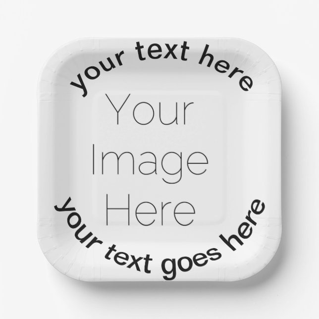 custom photo paper plates your photo and text  (Front)