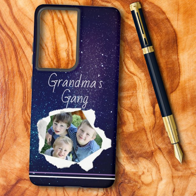 Custom Photo Paper Punch Hole Personalised Text  Samsung Galaxy S21+ Case (Creator Uploaded)
