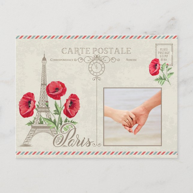 Custom photo Paris France postcard (Front)