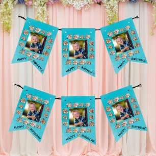 Custom Photo Party Animals Theme Kids Birthday Bunting