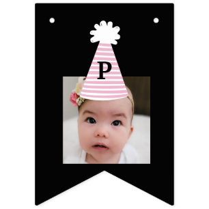 Custom Photo Party Hat Girls Birthday Bunting
