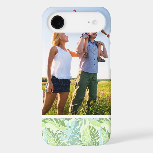 Custom Photo Pastel Tropical Palm Leaves Case-Mate iPhone Case (Back)