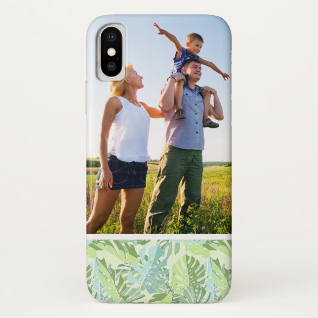 Custom Photo Pastel Tropical Palm Leaves Case-Mate iPhone Case (Back)