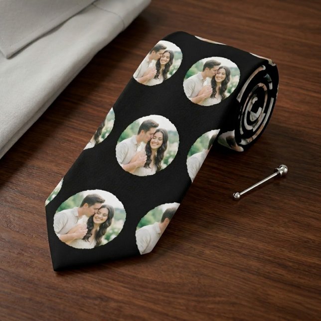 Custom Photo Pattern Wedding Tie, Personalised  Tie (Creator Uploaded)