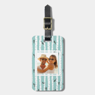 Custom Photo Pattern with birds and trees Luggage Tag