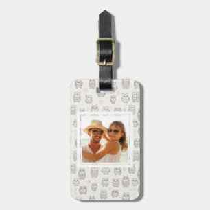 Custom Photo Pattern with owls Luggage Tag
