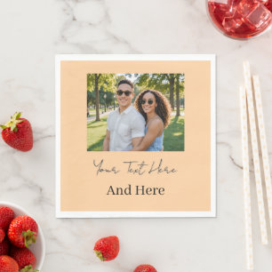 Custom Photo Peach Party Napkins – Personalised