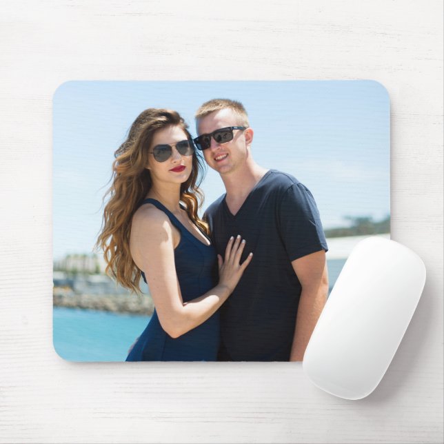 Custom Photo Personalise Couple Family Add Picture Mouse Mat (With Mouse)
