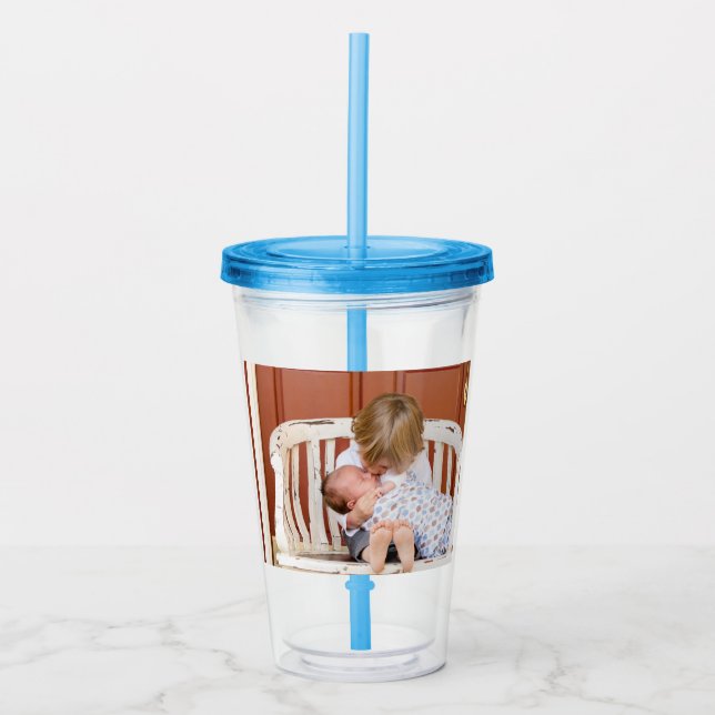 Custom Photo Personalised  Acrylic Tumbler (Front)