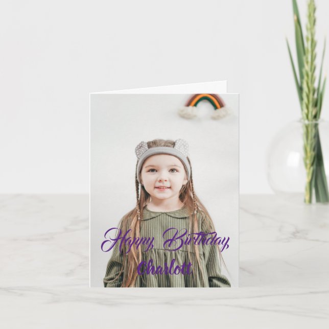 Custom Photo Personalised Birthday Card. Card (Front)