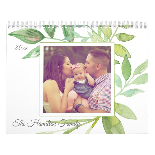 Custom Photo Personalised Botanical Frame Calendar (Cover)
