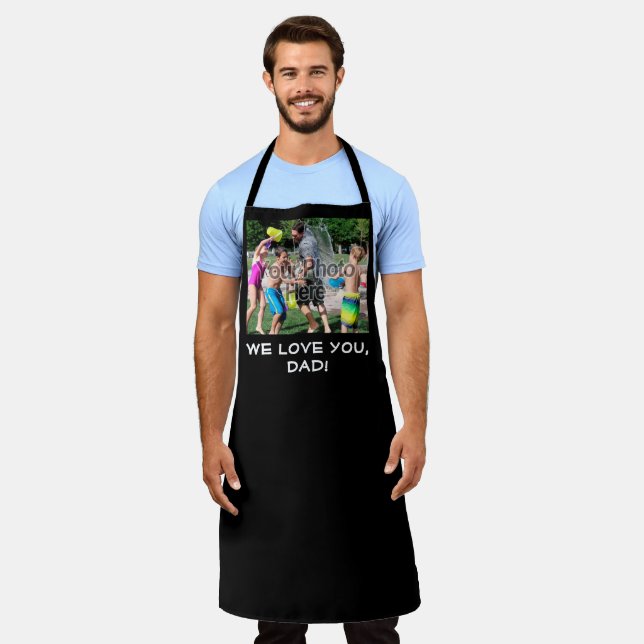 Custom Photo Personalised Dad Fathers Day Apron (Worn)
