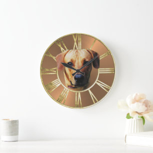 Custom Photo Personalised Dog Face Large Clock