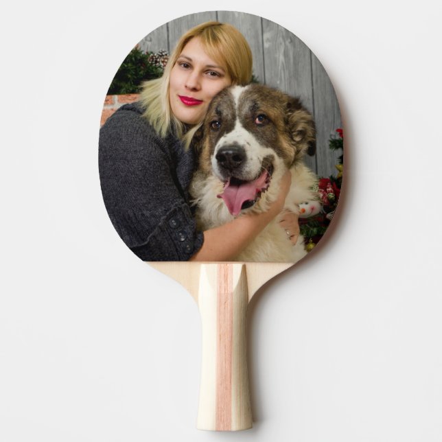 Custom Photo Personalised Double Picture  Ping Pong Paddle (Front)