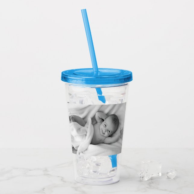 Custom Photo Personalised Family Baby Child Acrylic Tumbler (Front Ice)