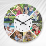 Custom Photo Personalised Family Children Friends Large Clock<br><div class="desc">Create your own customised 8 photo wall clock with your custom images.</div>