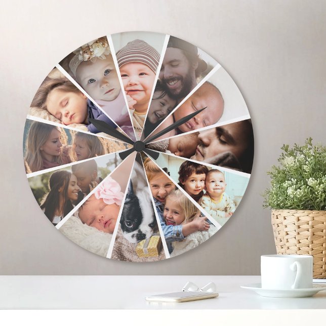 Custom Photo Personalised Family Children Friends Round Clock (Creator Uploaded)