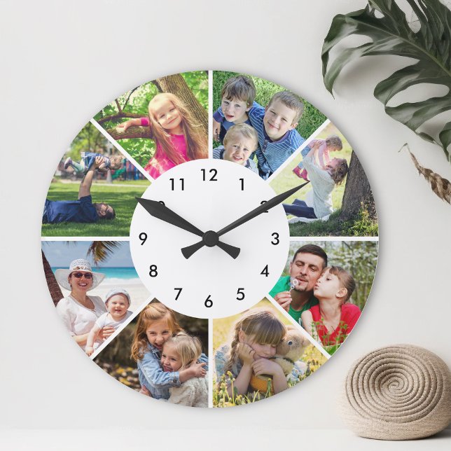 Custom Photo Personalised Family Children Friends Round Clock (Creator Uploaded)