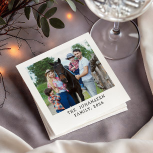 Custom Photo Personalised Family Name Texts Napkin