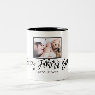 Custom Photo Personalised Fathers Day Gift Two-Tone Coffee Mug