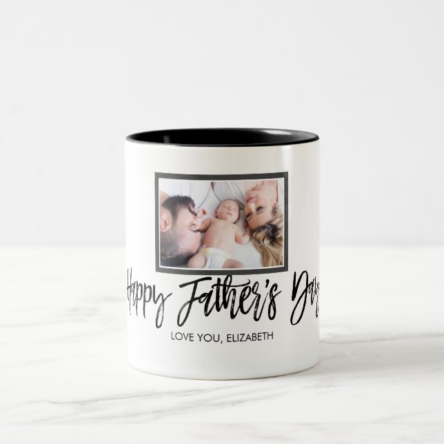 Custom Photo Personalised Fathers Day Gift Two-Tone Coffee Mug (Center)